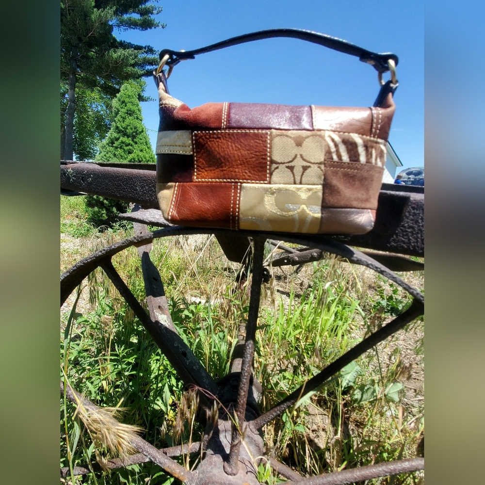 Coach vintage leather patchwork small handbag